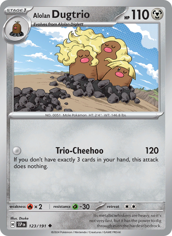 SSP Surging Sparks 123/252 Alolan Dugtrio (Uncommon - normal)
