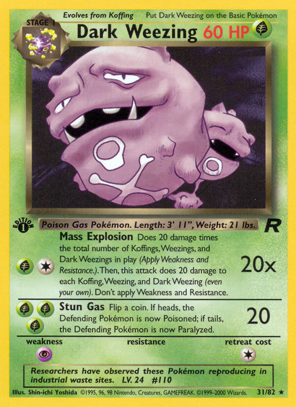RO Team Rocket 31/83 Dark Weezing (Rare - normal-1st-edition)