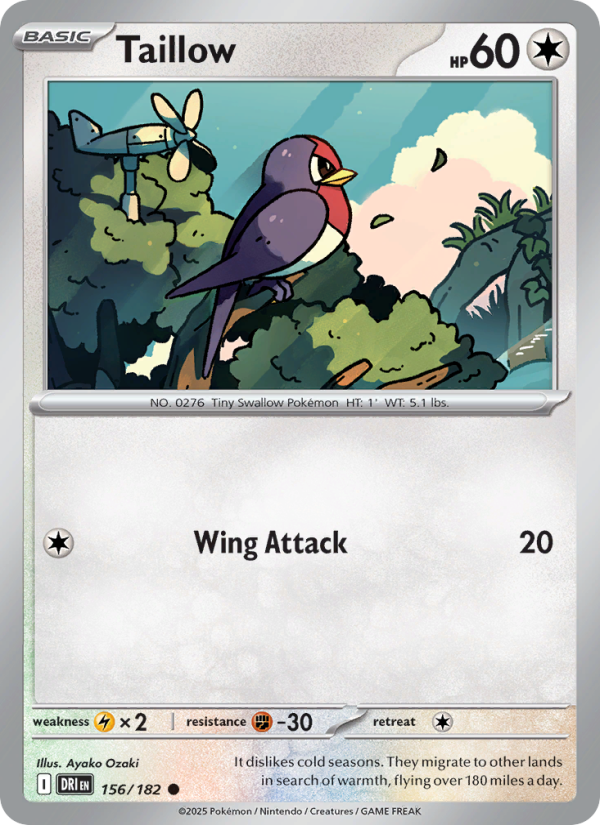 DRI Destined Rivals 156/244 Taillow (Common - reverse)