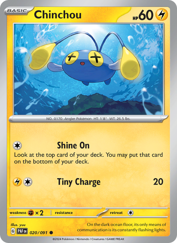 PAF Paldean Fates 020/245 Chinchou (Common - reverse)