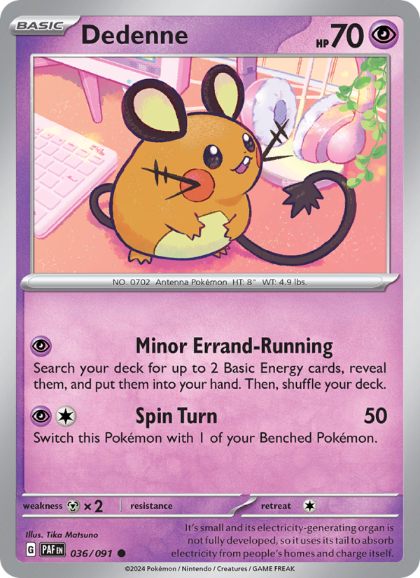 PAF Paldean Fates 036/245 Dedenne (Common - reverse)