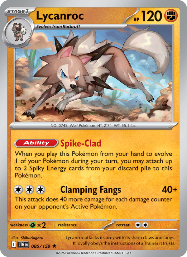 JTG Journey Together 085/190 Lycanroc (Rare - reverse)