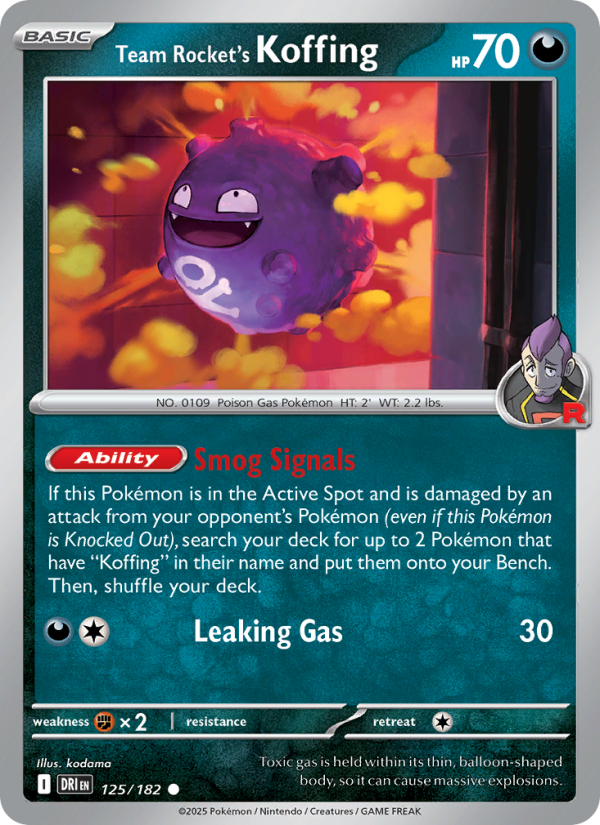 DRI Destined Rivals 125/244 Team Rocket's Koffing (Common - normal)