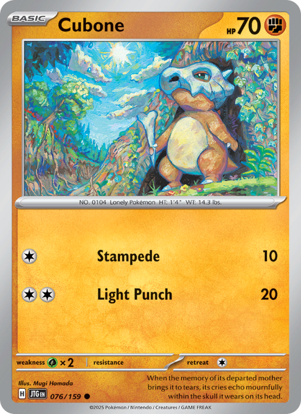 JTG Journey Together 076/190 Cubone (Common - reverse)