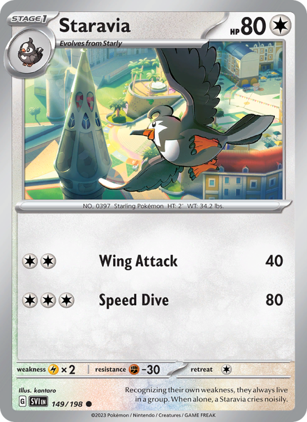 SV Scarlet & Violet 149/258 Staravia (Common - reverse)