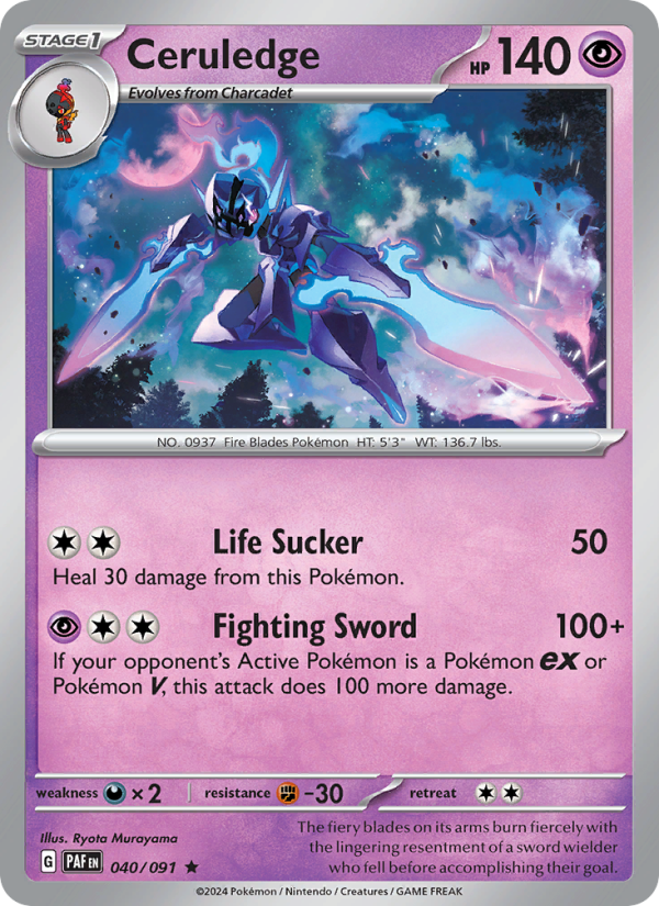 PAF Paldean Fates 040/245 Ceruledge (Rare - holo)