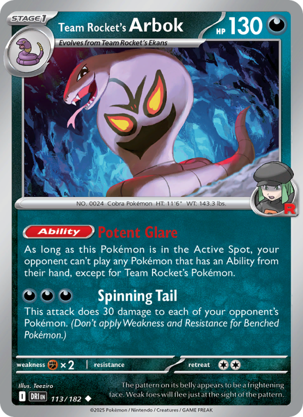 DRI Destined Rivals 113/244 Team Rocket's Arbok (Uncommon - reverse)