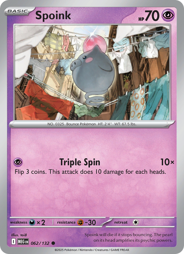 MEG Mega Evolution 062/188 Spoink (Common - reverse)