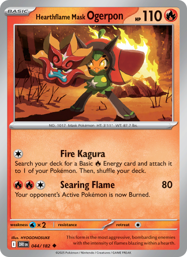 DRI Destined Rivals 044/244 Hearthflame Mask Ogerpon (Uncommon - normal)