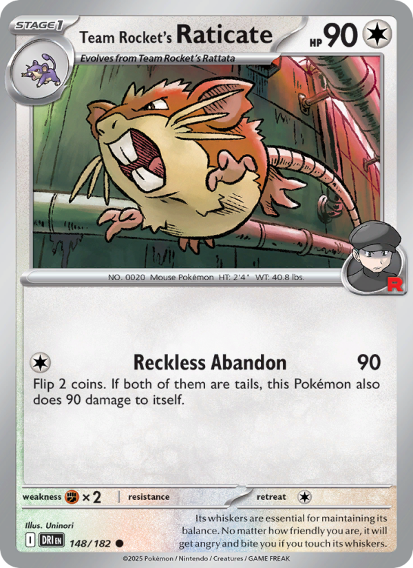 DRI Destined Rivals 148/244 Team Rocket's Raticate (Common - normal)