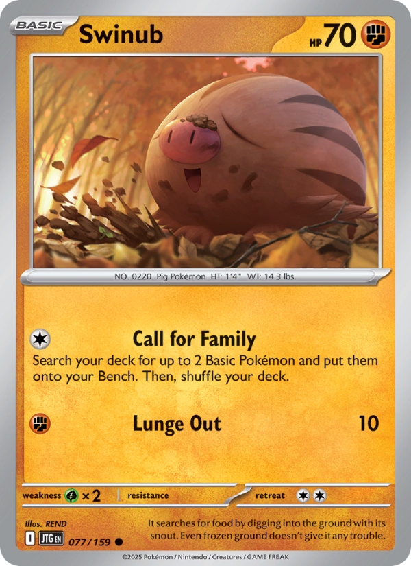 JTG Journey Together 077/190 Swinub (Common - reverse)