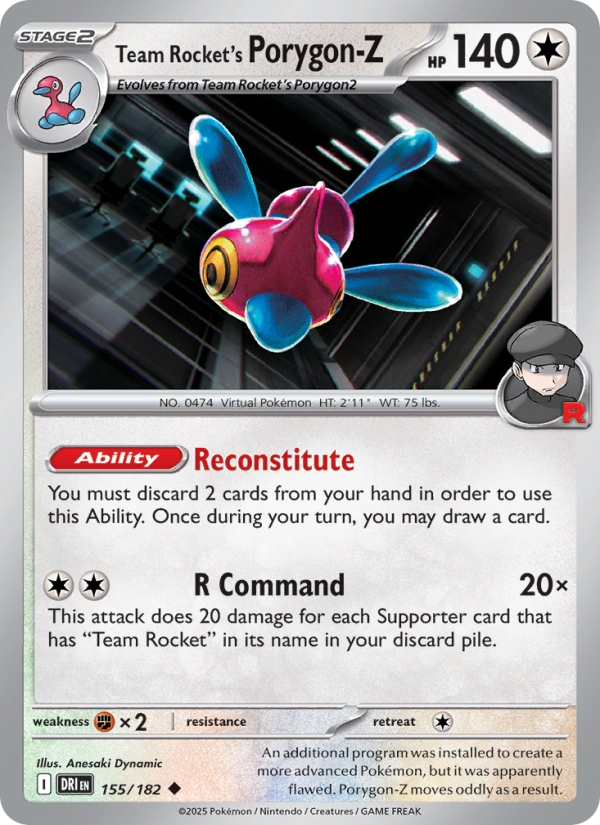 DRI Destined Rivals 155/244 Team Rocket's Porygon-Z (Uncommon - reverse)