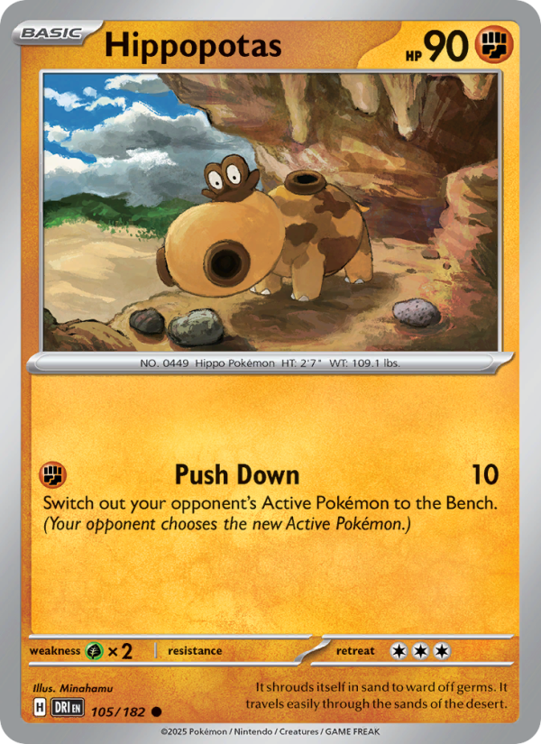 DRI Destined Rivals 105/244 Hippopotas (Common - reverse)