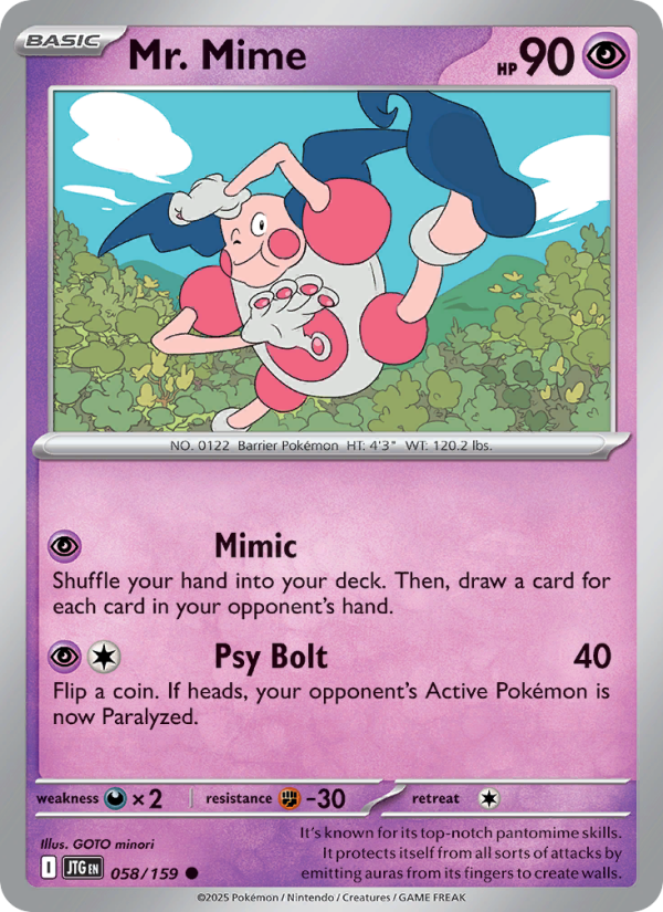 JTG Journey Together 058/190 Mr. Mime (Common - reverse)
