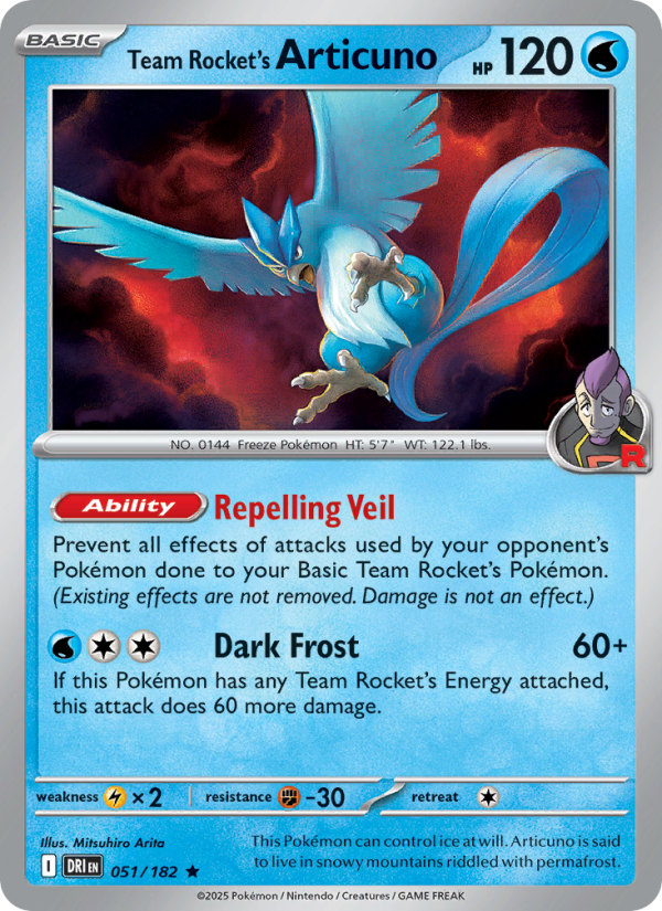 DRI Destined Rivals 051/244 Team Rocket's Articuno (Rare - holo)