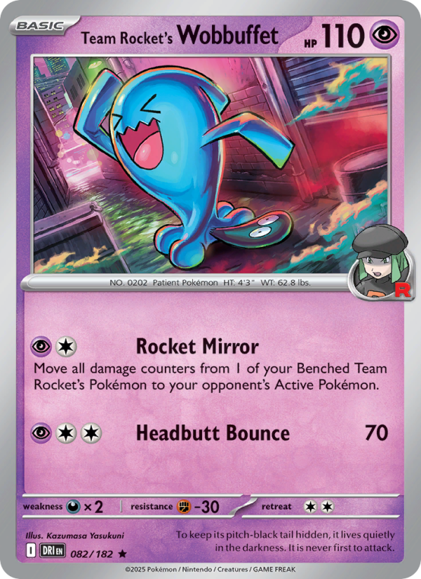 DRI Destined Rivals 082/244 Team Rocket's Wobbuffet (Rare - holo)