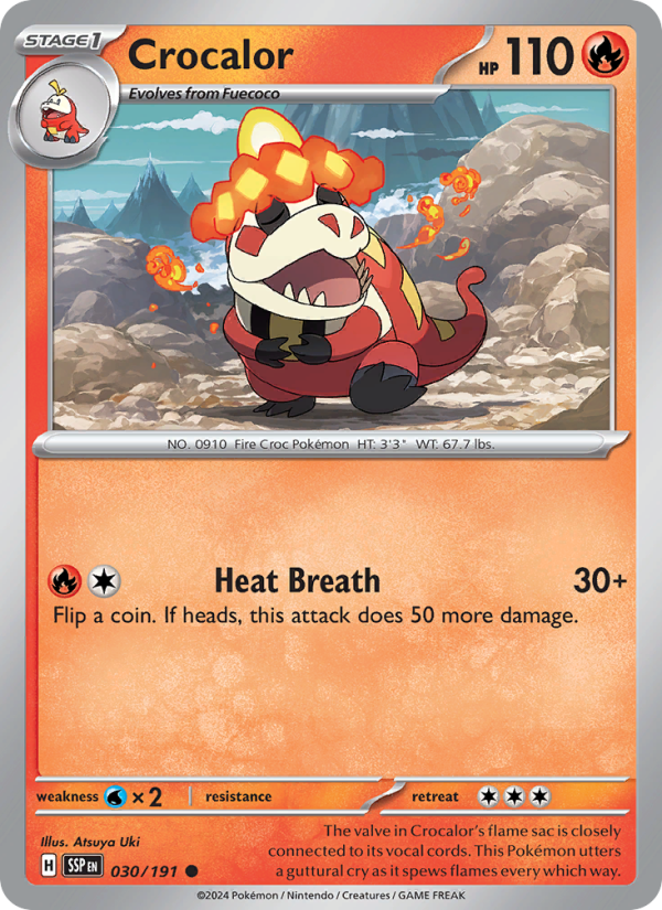 SSP Surging Sparks 030/252 Crocalor (Common - reverse)