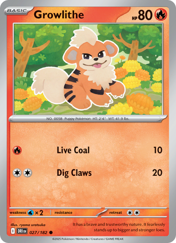 DRI Destined Rivals 027/244 Growlithe (Common - reverse)