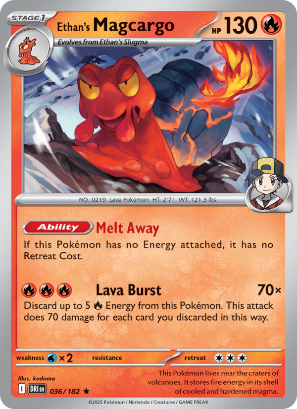 DRI Destined Rivals 036/244 Ethan's Magcargo (Rare - holo)