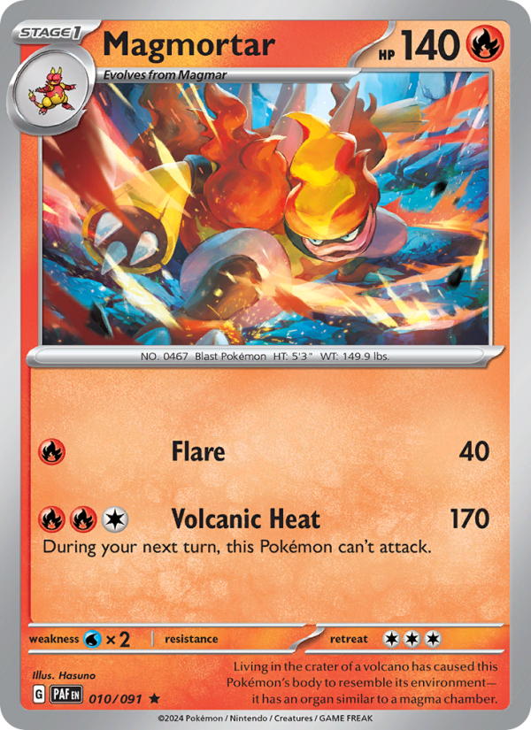 PAF Paldean Fates 010/245 Magmortar (Rare - holo)