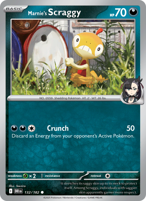 DRI Destined Rivals 132/244 Marnie's Scraggy (Common - normal)