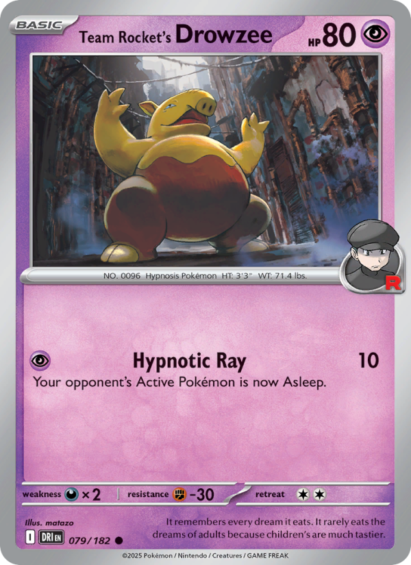 DRI Destined Rivals 079/244 Team Rocket's Drowzee (Common - reverse)