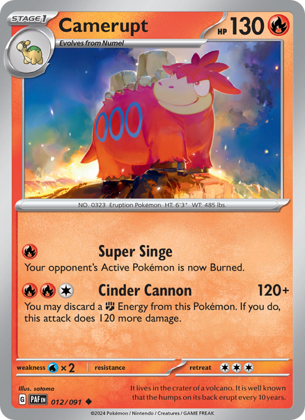 PAF Paldean Fates 012/245 Camerupt (Uncommon - normal)