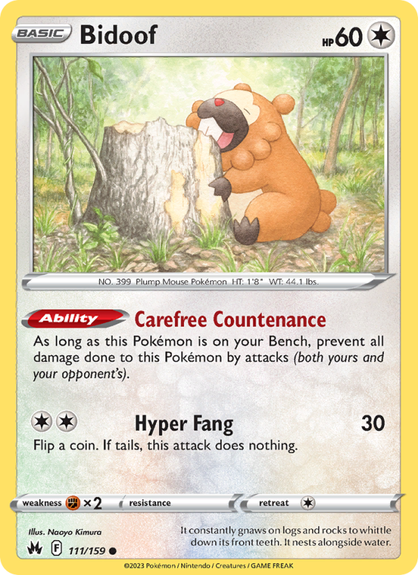 CRZ Crown Zenith 111/230 Bidoof (Common - normal)