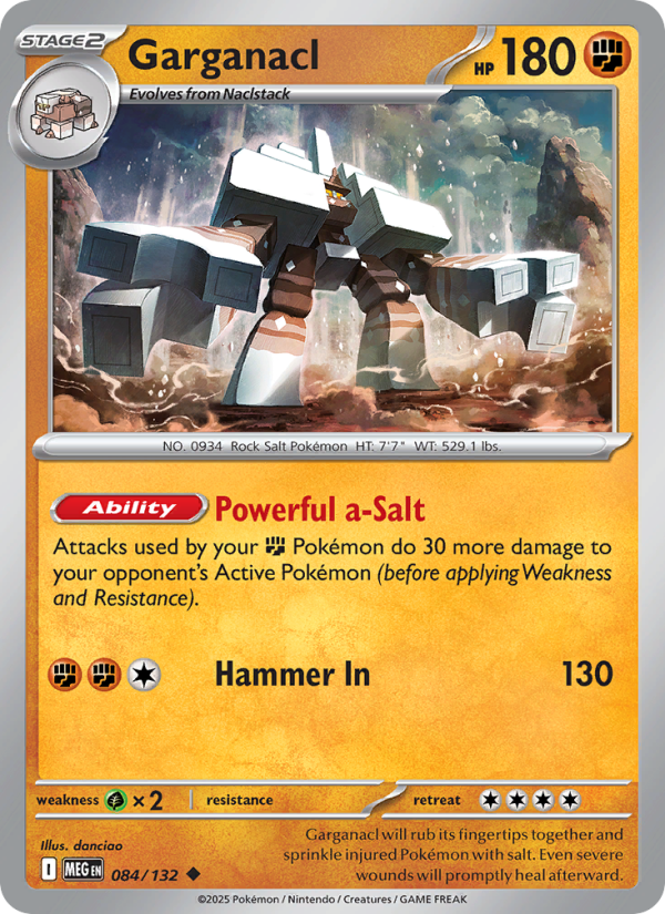 MEG Mega Evolution 084/188 Garganacl (Uncommon - holo)