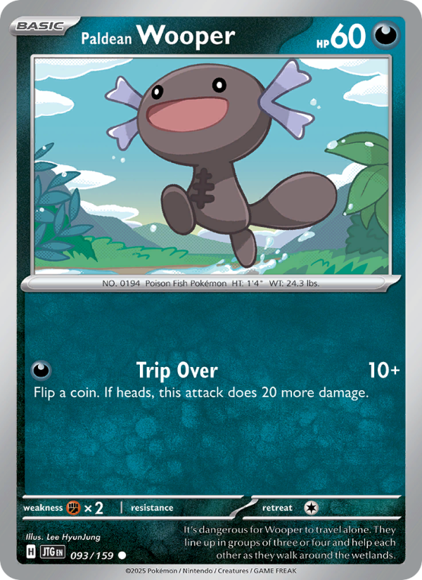 JTG Journey Together 093/190 Paldean Wooper (Common - reverse)