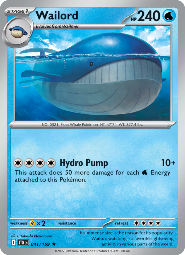 JTG Journey Together 041/190 Wailord (Rare - reverse)