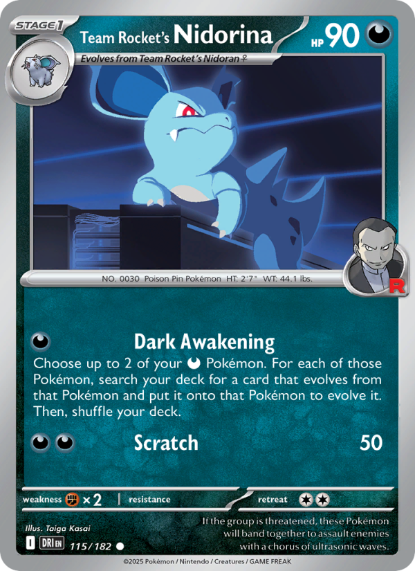 DRI Destined Rivals 115/244 Team Rocket's Nidorina (Common - reverse)