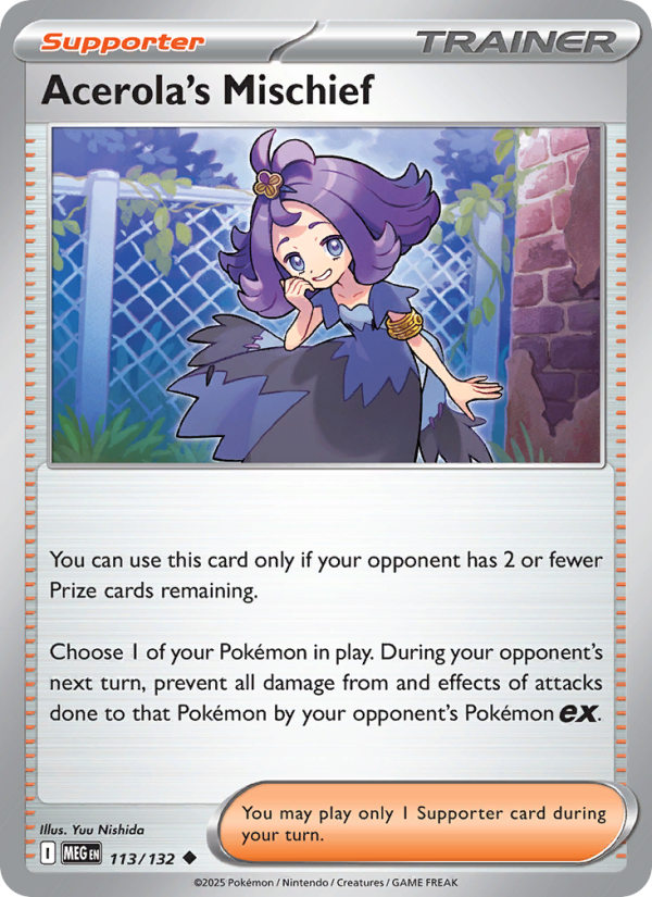 MEG Mega Evolution 113/188 Acerola's Mischief (Uncommon - reverse)