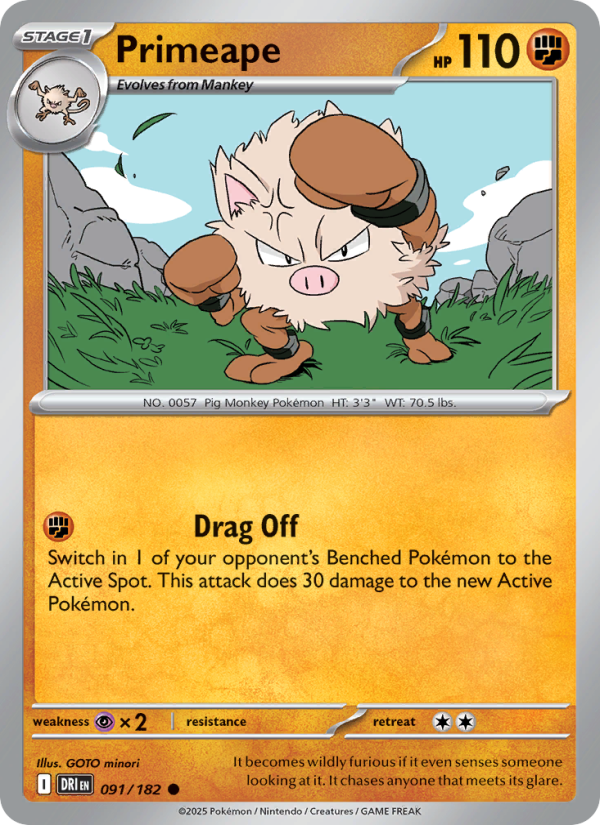 DRI Destined Rivals 091/244 Primeape (Common - normal)