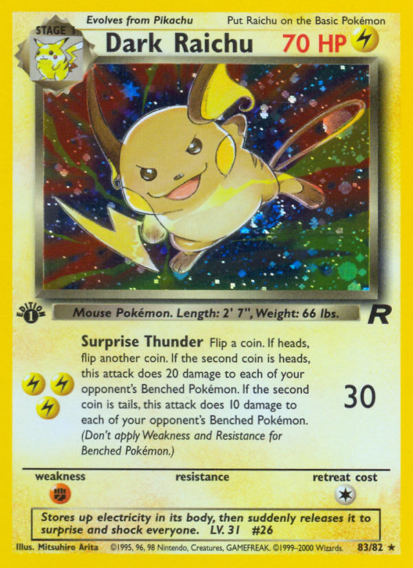 RO Team Rocket 83/83 Dark Raichu (Rare - normal-1st-edition)