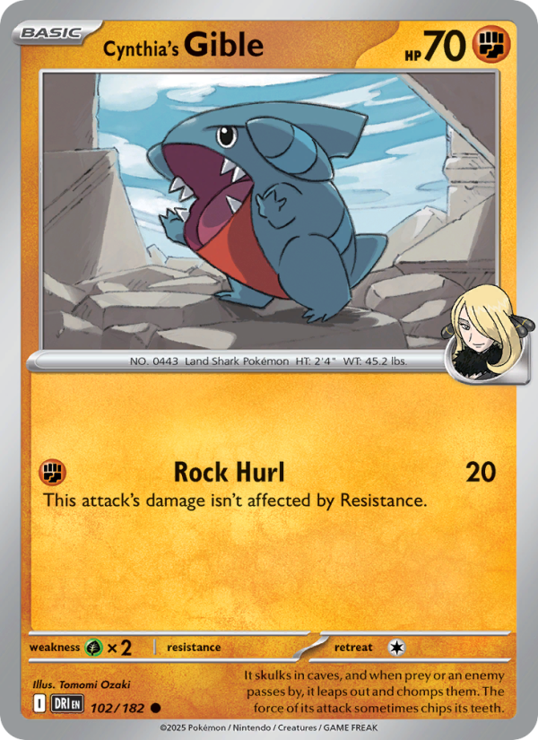 DRI Destined Rivals 102/244 Cynthia's Gible (Common - reverse)