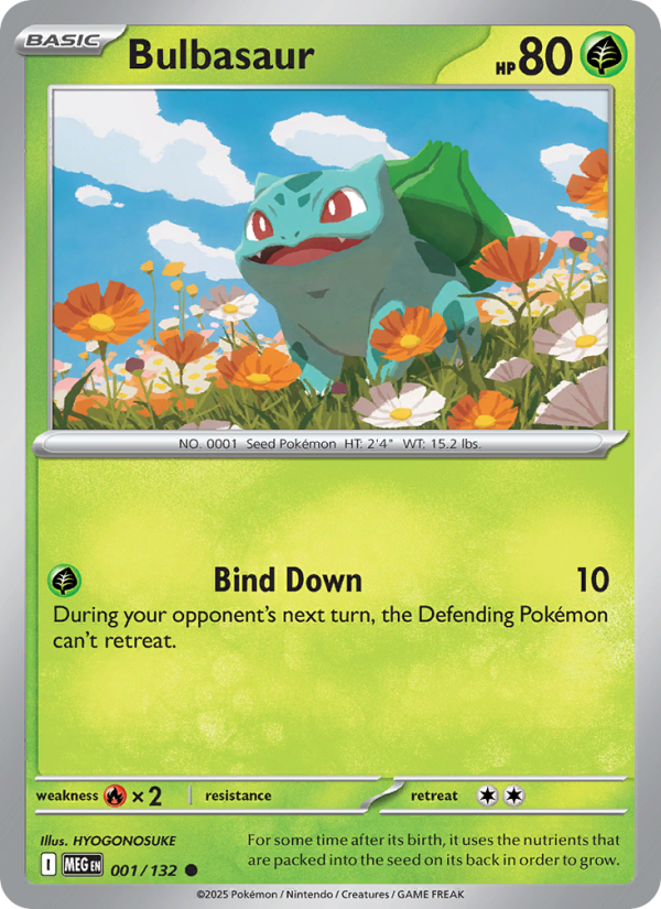 MEG Mega Evolution 001/188 Bulbasaur (Common - reverse)