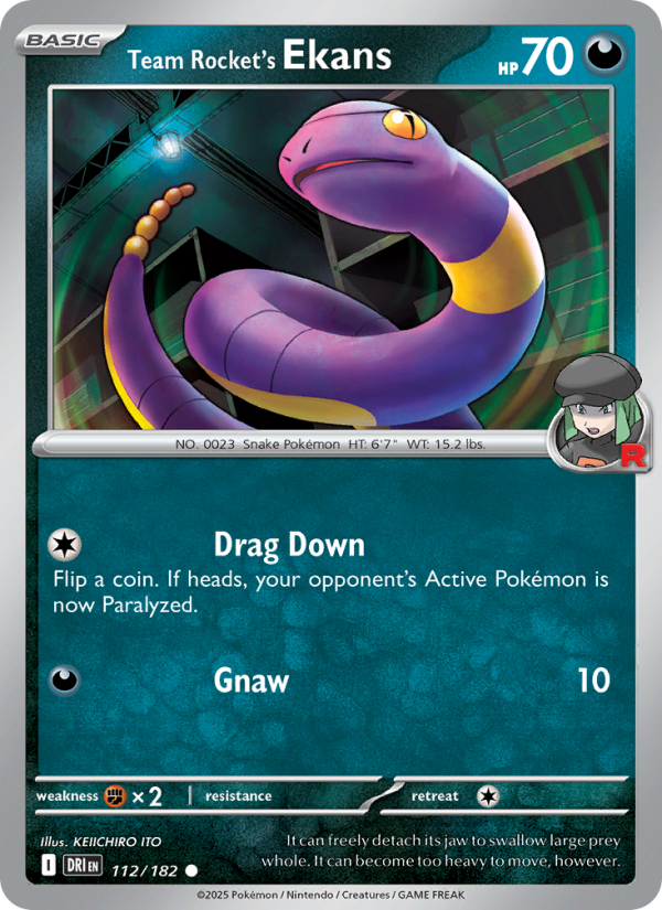 DRI Destined Rivals 112/244 Team Rocket's Ekans (Common - normal)