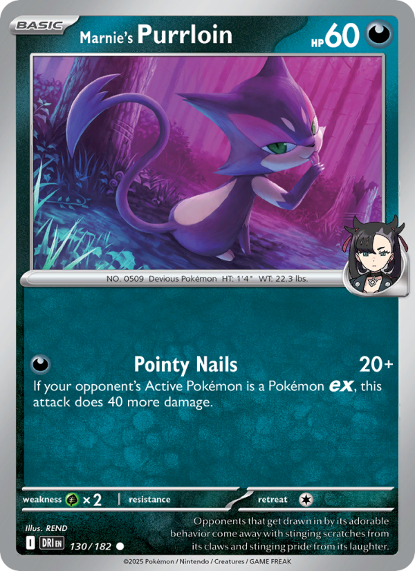 DRI Destined Rivals 130/244 Marnie's Purrloin (Common - normal)