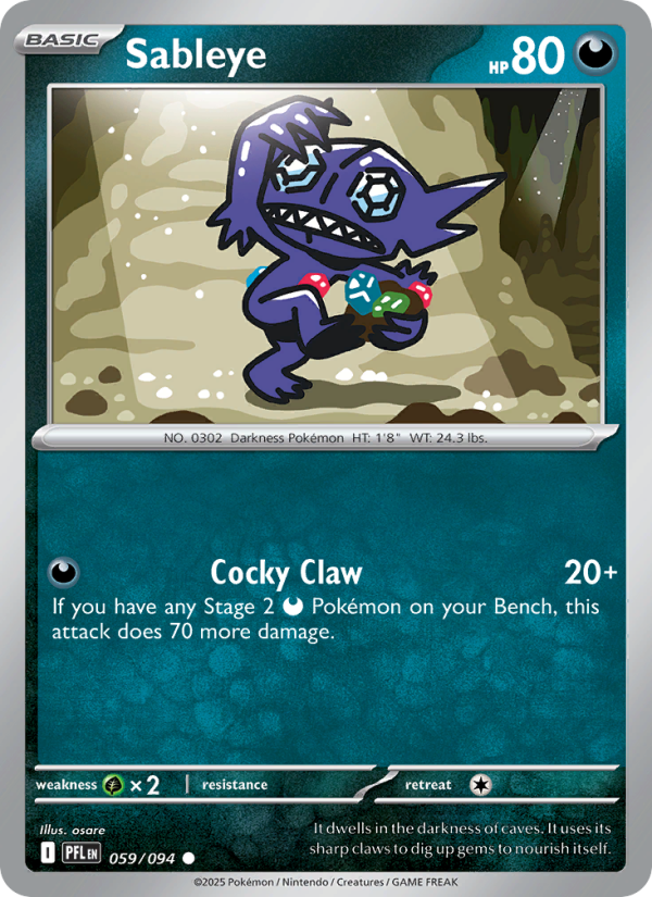 PFL Phantasmal Flames 059/130 Sableye (Common - reverse)