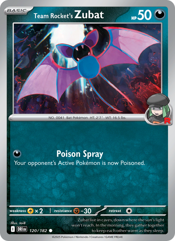 DRI Destined Rivals 120/244 Team Rocket's Zubat (Common - reverse)