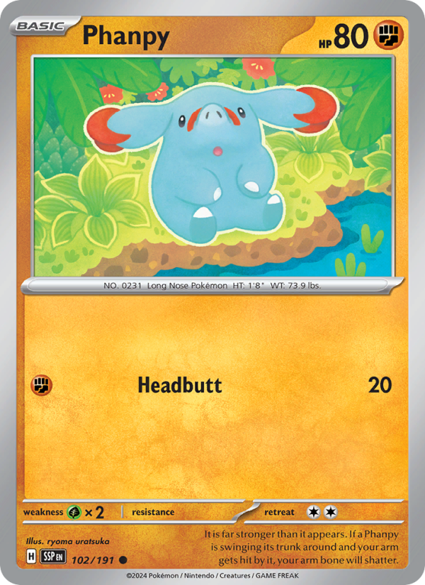 SSP Surging Sparks 102/252 Phanpy (Common - normal)