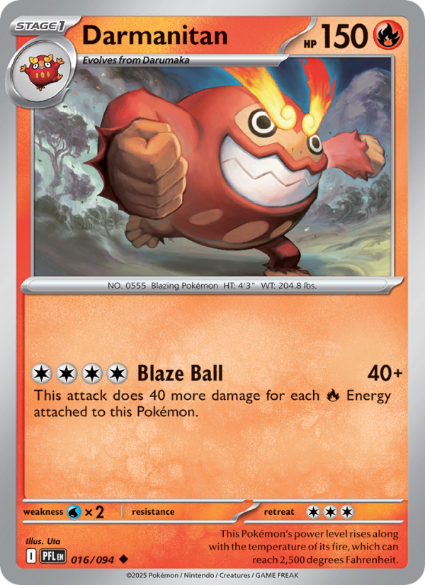 PFL Phantasmal Flames 016/130 Darmanitan (Uncommon - holo)