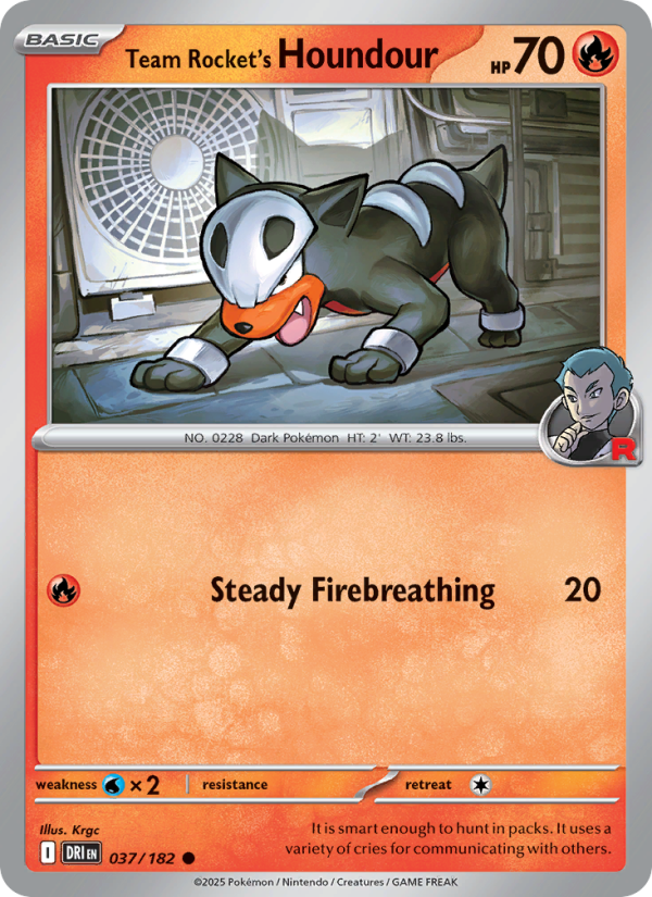 DRI Destined Rivals 037/244 Team Rocket's Houndour (Common - reverse)