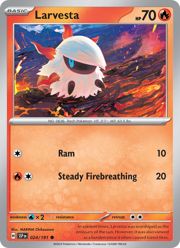 SSP Surging Sparks 024/252 Larvesta (Common - reverse)