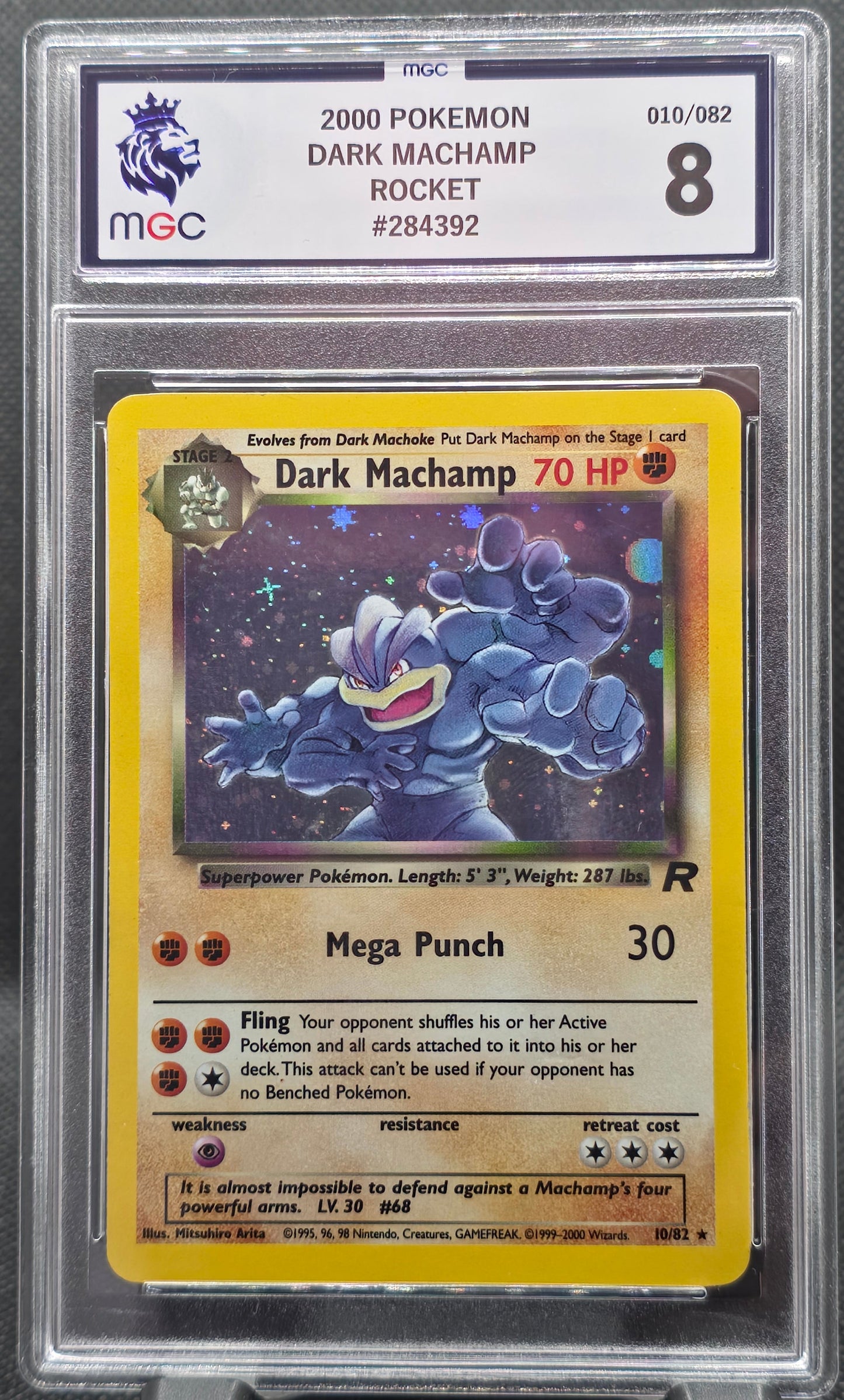 Dark Machamp Holo 1st Edition Rocket - MGC Graded - 8