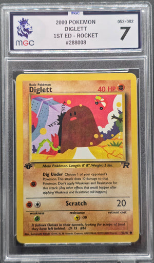 Diglett 1st Edition - MGC Graded 7 - 52/82 - Rocket 2000 - Pokemon