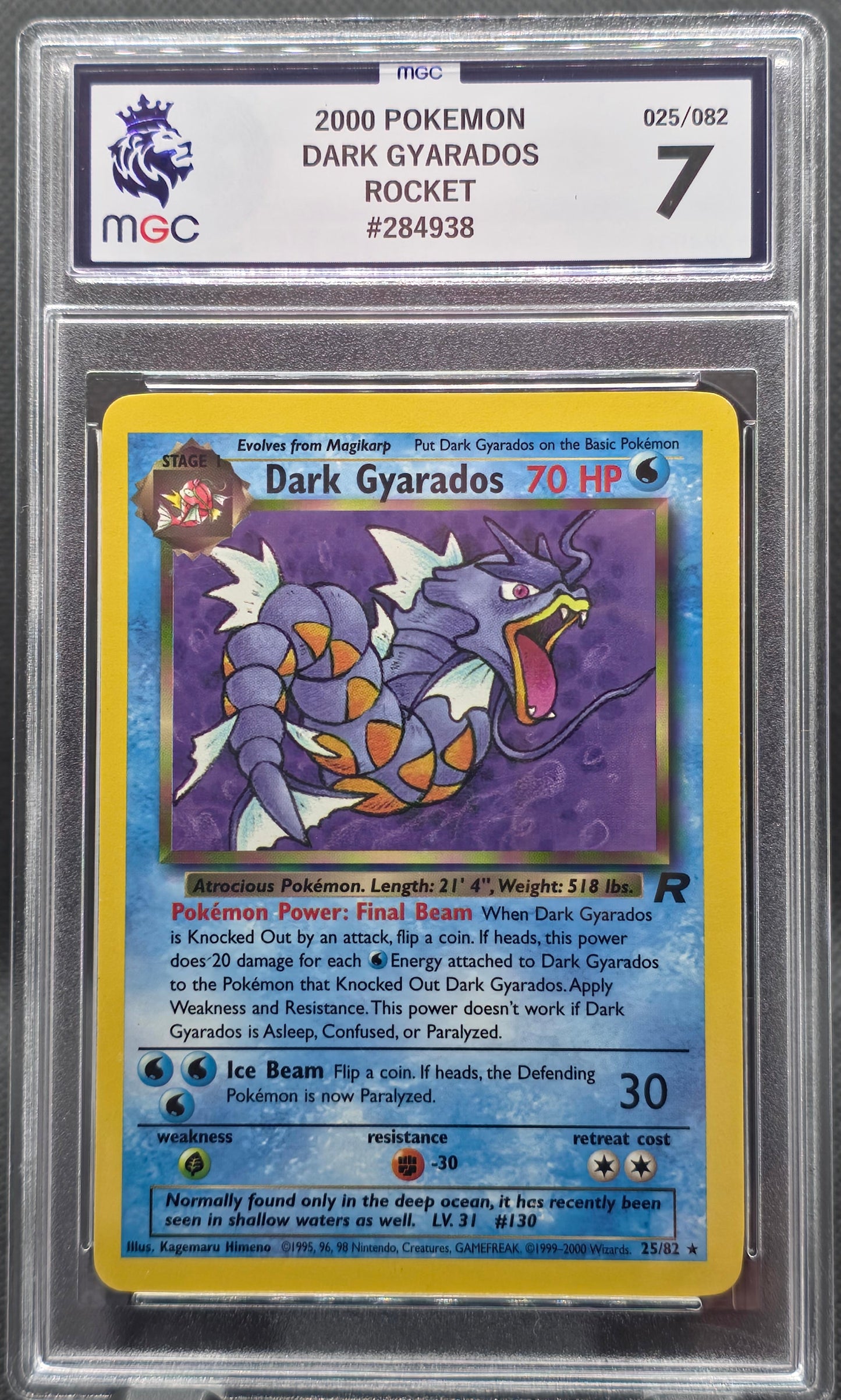 Dark Gyarados - MGC Graded 7 - 25/82 - Rocket 2000 - Pokemon