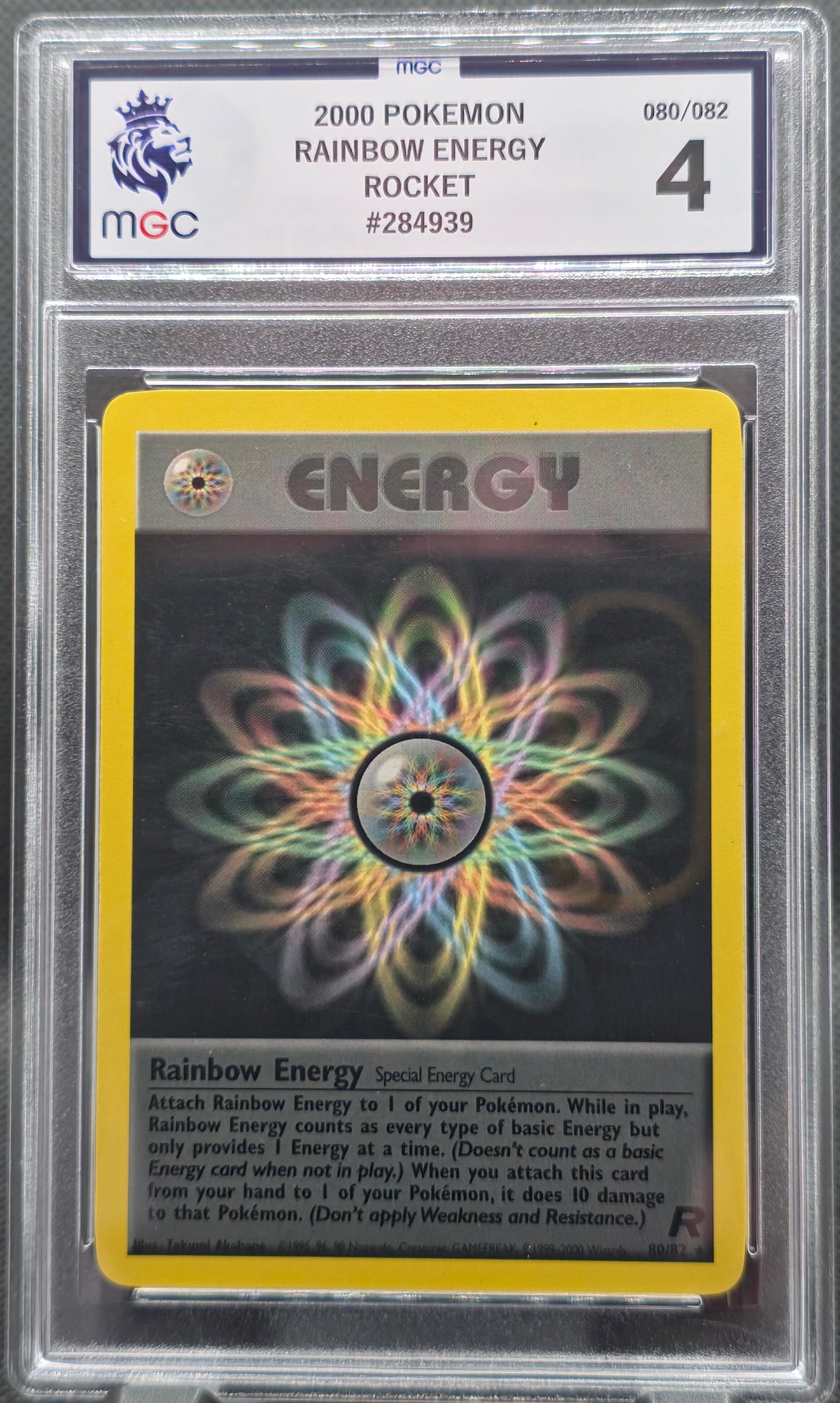 Rainbow Energy - MGC Graded 4 - 80/82 - Rocket 2000 - Pokemon