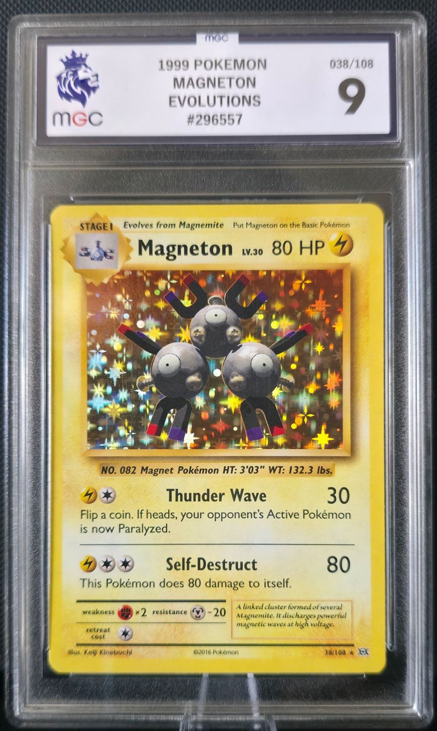 Magneton Holo - MGC Graded - 9 - 38/108 - 1999 Pokemon